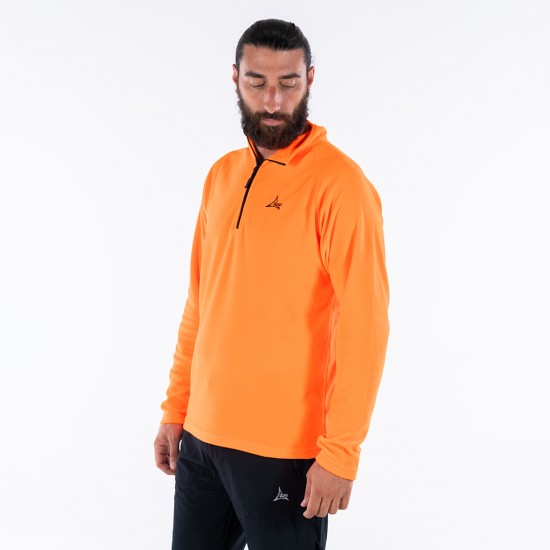 ΜΠΛΟΥΖΑ APU FLEECE 1/2 ZIP ΠΟΡΤΟΚΑΛΙ
