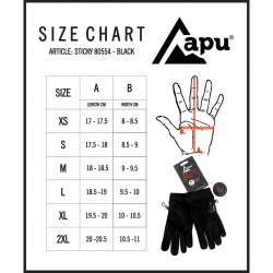 ΓΑΝΤΙΑ APU INNER GLOVES STICKY BLACK PRINTED