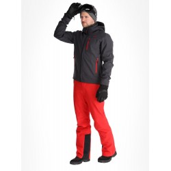 ΑΝΤΡΙΚΟ ΜΠΟΥΦΑΝ CMP SOFTSHELL JACKET ZIP HOOD ANTRACITE-NERO-CHILI
