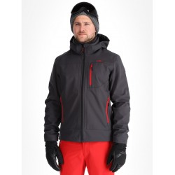 ΑΝΤΡΙΚΟ ΜΠΟΥΦΑΝ CMP SOFTSHELL JACKET ZIP HOOD ANTRACITE-NERO-CHILI