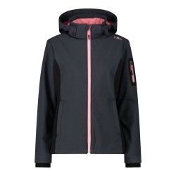 ΓΥΝΑΙΚΕΙΟ ΜΠΟΥΦΑΝ CMP SOFTSHELL ZIP HOOD ΓΚΡΙ